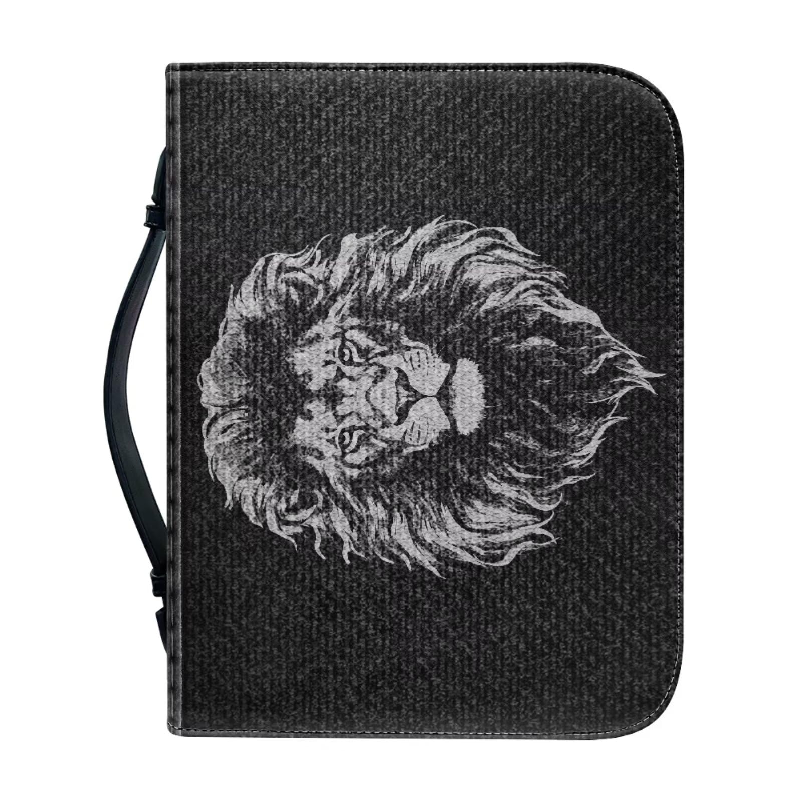 Classic Bible Cover PU Leather Carrying Book Case Church Bag Bible Protective with Handle Gift for Men Women Father Mother Friends