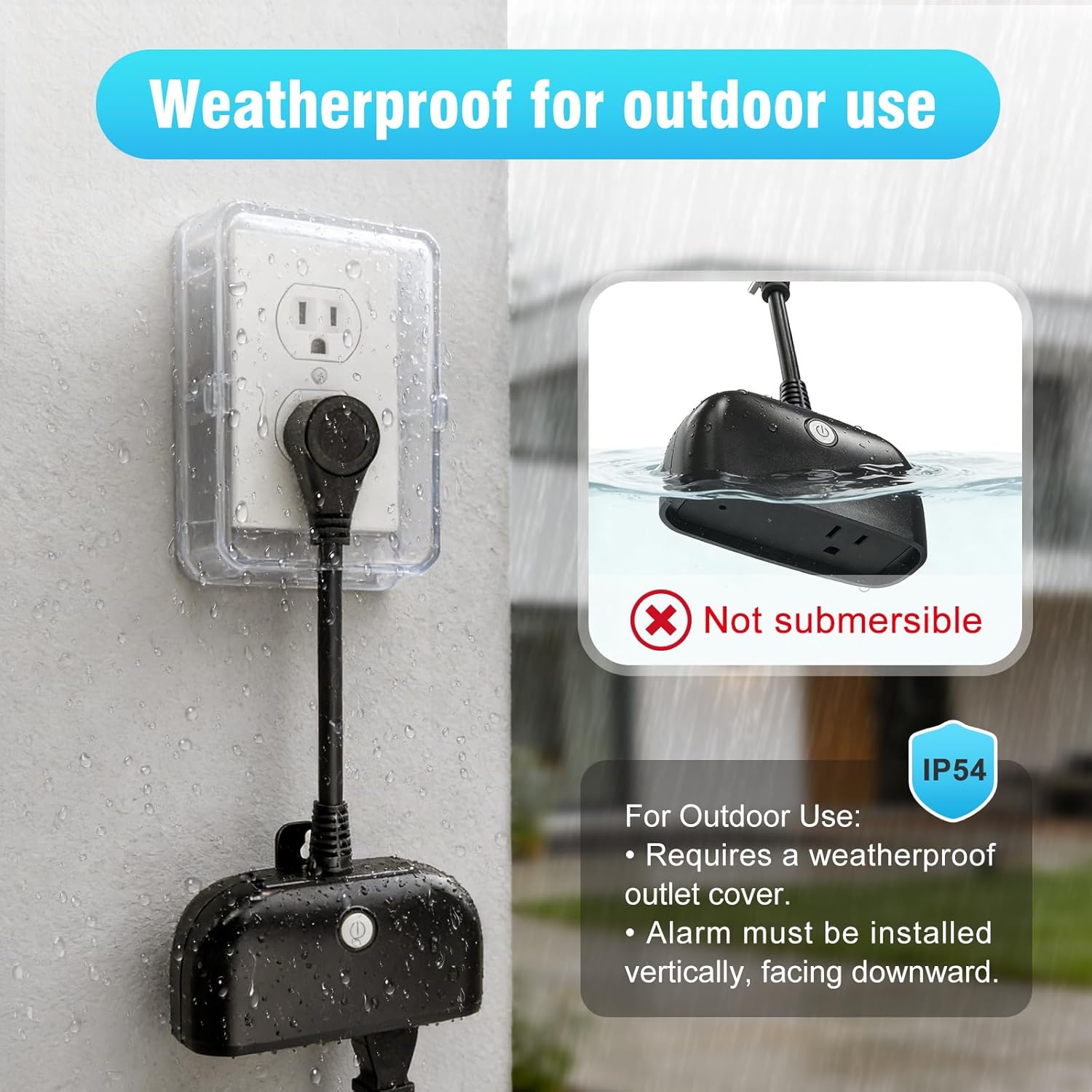 Daytech Power Failure Alarm WiFi, Freezer Alarm with App Notifications, 110dB Loud Power Outage Alarm LED Indicator, Power Loss Alarm Monitor for Garage Freezer, Sump Pumps, GFCI Trips, Aquarium