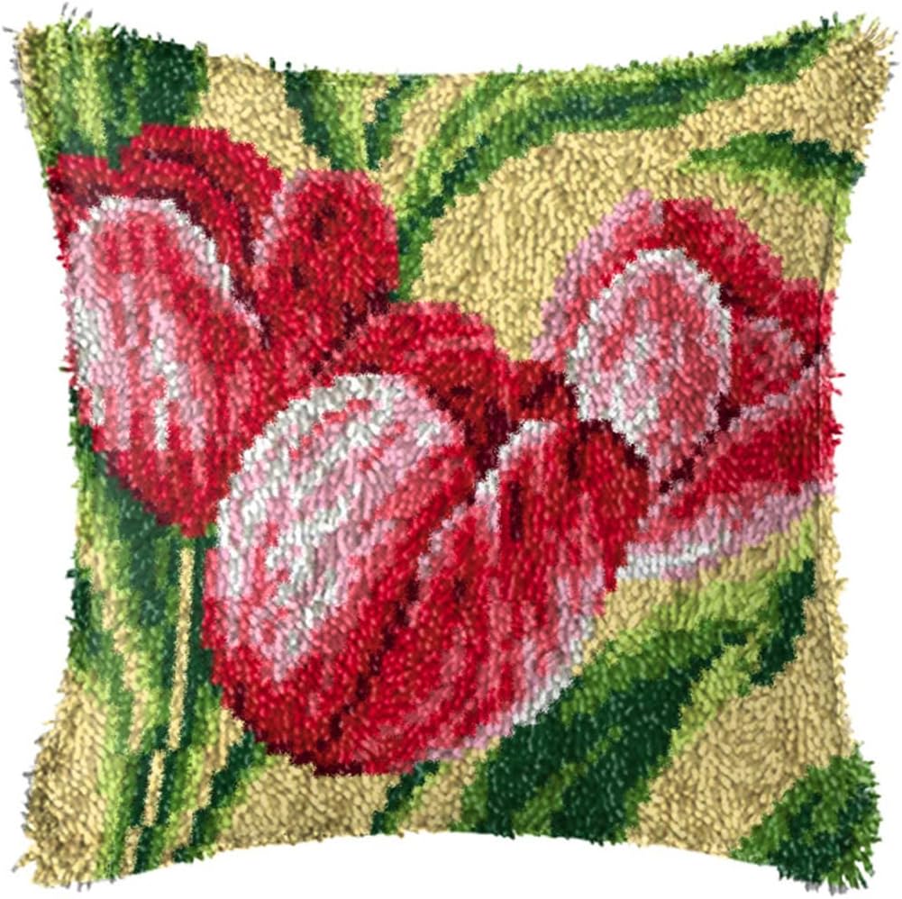 ZUHK 3D Pillow Cushion Cover DIY Kit, Flower K