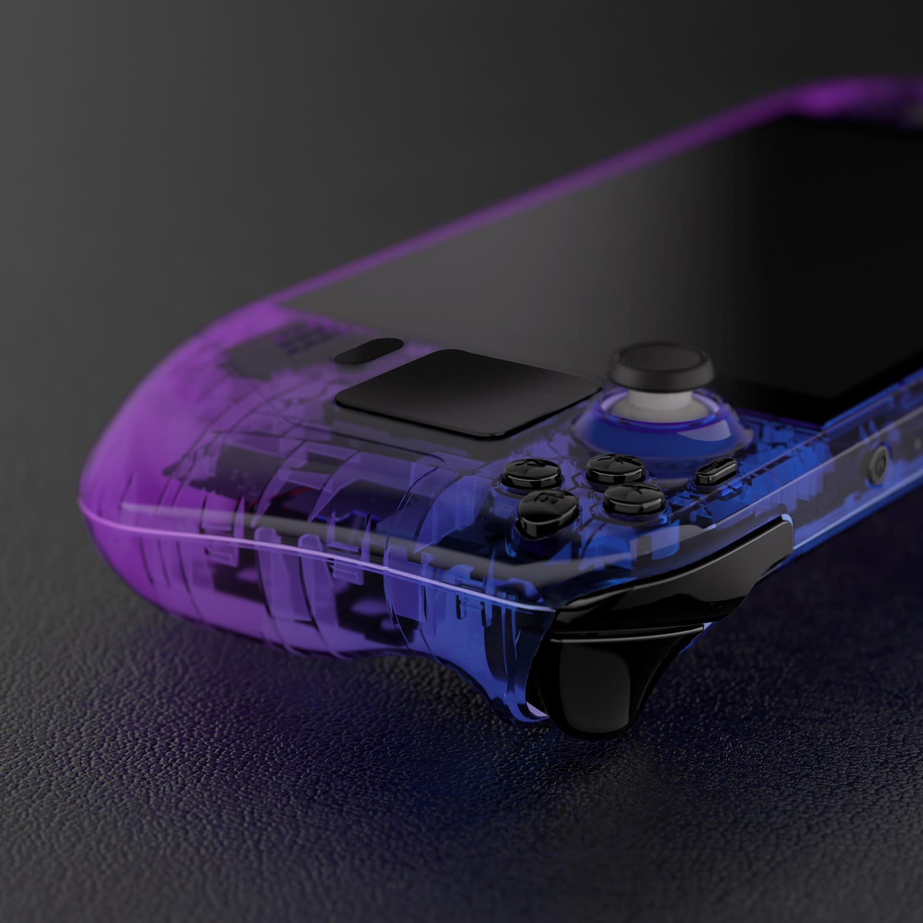 eXtremeRate Carcasa Transparente Compatible con Steam Deck LCD Accesorios Placa de Repuesto Cubierta Funda Case con Botones para Steam Deck Consola NO Incluida(Bluebell Gradiente)