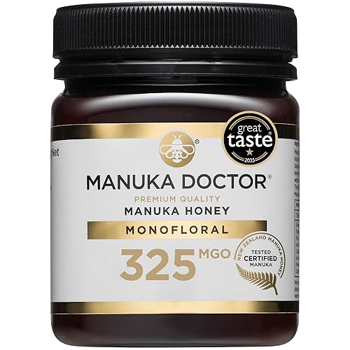 Miniatura 10 de MANUKA DOCTOR - MGO 525+ Miel de Manuka Monofloral, 100% miel pura de Nueva Zelanda. Certificado. Garantizado. Crudo. Sin OMG (8.75 oz)