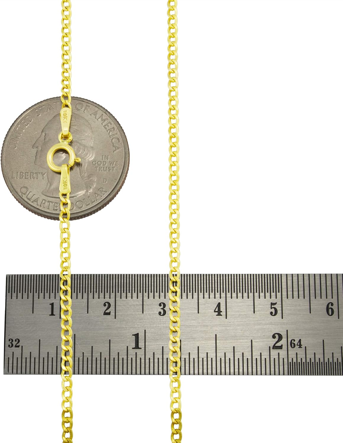 Nuragold 10k Real Yellow Gold Cuban Curb Link 2mm Chain Necklace (16"-24") Italian Jewelry for Men & Women