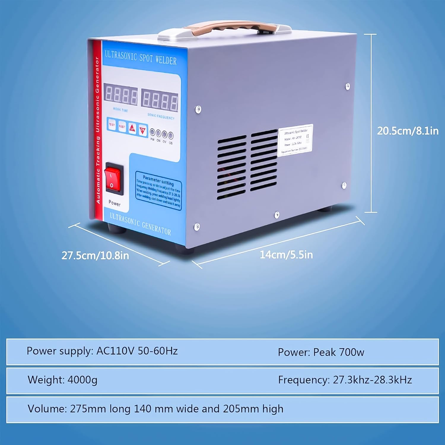 Welding Machine 28KHz Handheld Ultrasonic Spot Welder Plastic Welding Machine Portable Spot Welding Machine for ABS/PP/PE