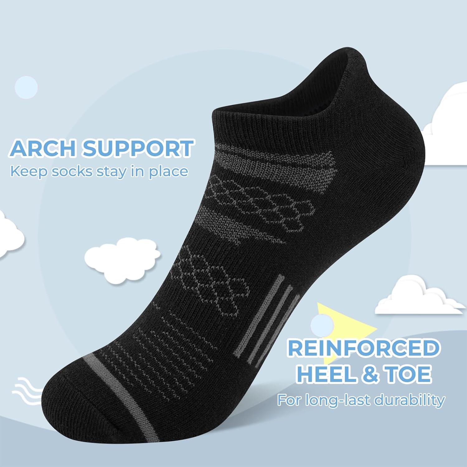 Comfoex 12 Pairs Boys Running Ankle Socks For Kids 4-6 6-8 8-10 10-12 Years Old Low Cut Athletic Breathable Cotton Socks - Image 6