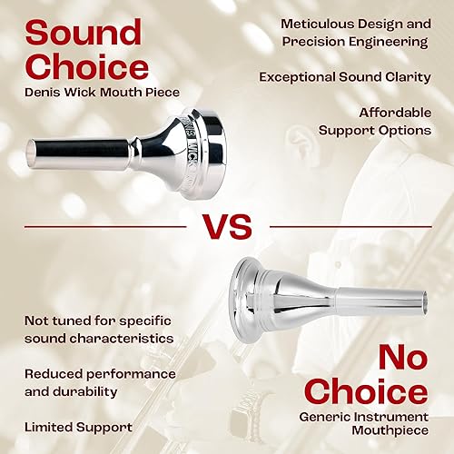 Miniatura 5 de Denis Wick Boquilla clásica de trombón bañada en plata, 5880-3AL - Diámetro trasero del barril para flujo de aire equilibrado y tono - Accesorio