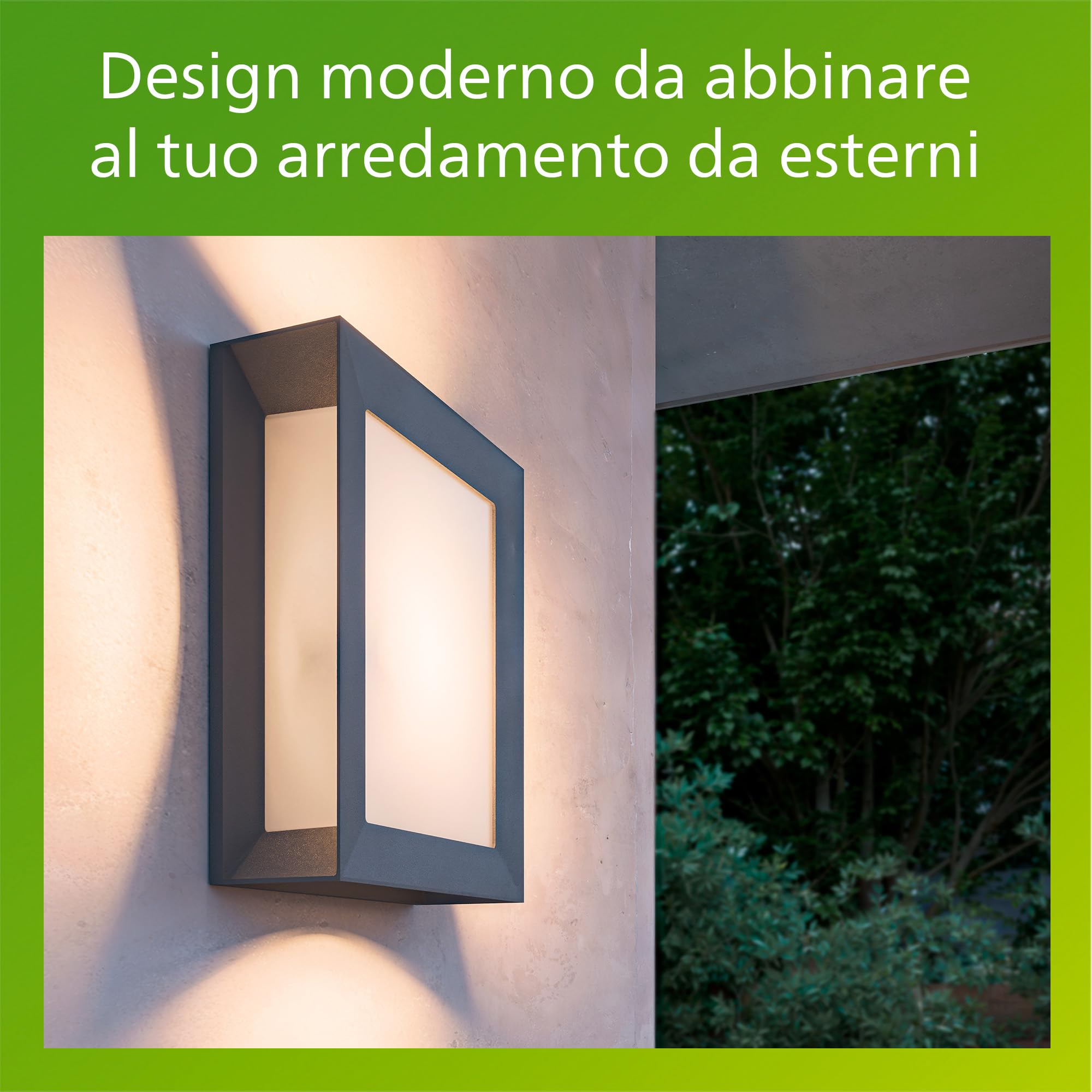 Philips Karp Applique LED da Esterno, 5,5 W, 700 lm, Luce Bianca Calda 2.700 K, Resistente a Intemperie IP44, LED Integrato, Durevole, Alluminio, Design Moderno, Grigio Antracite