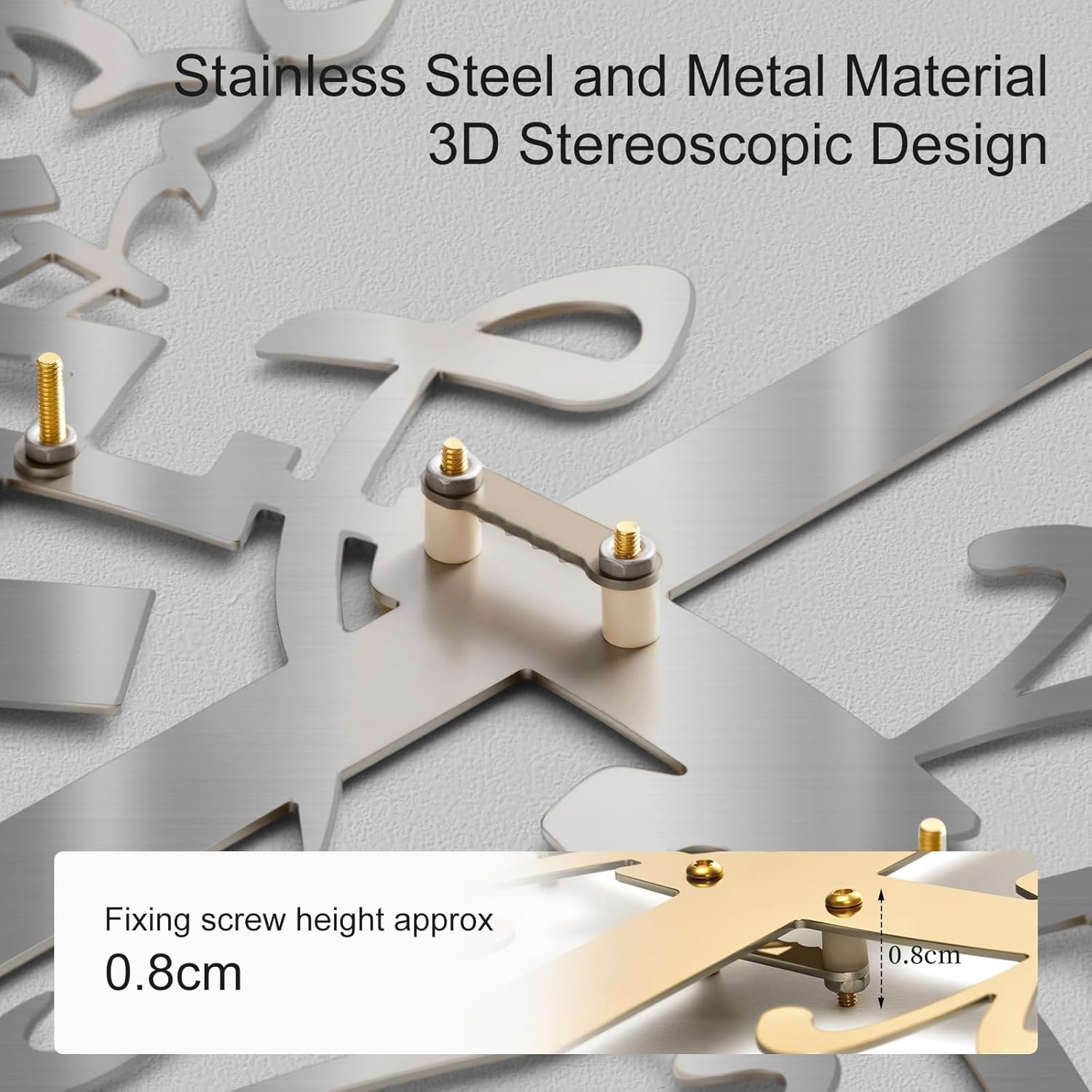 BoiCkyo Islamic Wall Art Decor Metal and Stainless steel- Handmade Arabic Calligraphy Quran Verses for Muslim Home, Living Room & Pray Room Wall Decor, Eid Ramadan Gift for Families,set of 3