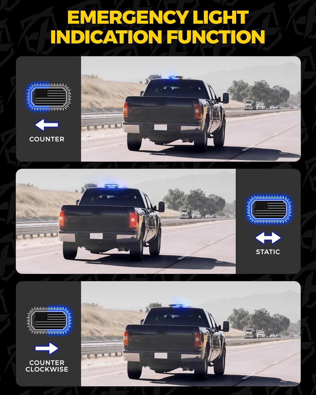 Xprite Blue LED Rooftop Strobe Beacon Police Lights,Advanced Controller,Magnetic Mount Emergency Security Caution Flashing Traffic Light Bar for Volunteer Firefighter First Responders Vehicles Trucks