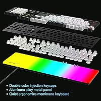Vista 5 de MageGee GT838 - Combo de teclado y mouse para juegos, 104 teclas RGB retroiluminados silenciosos con cable para computadora portátil, PC MAC