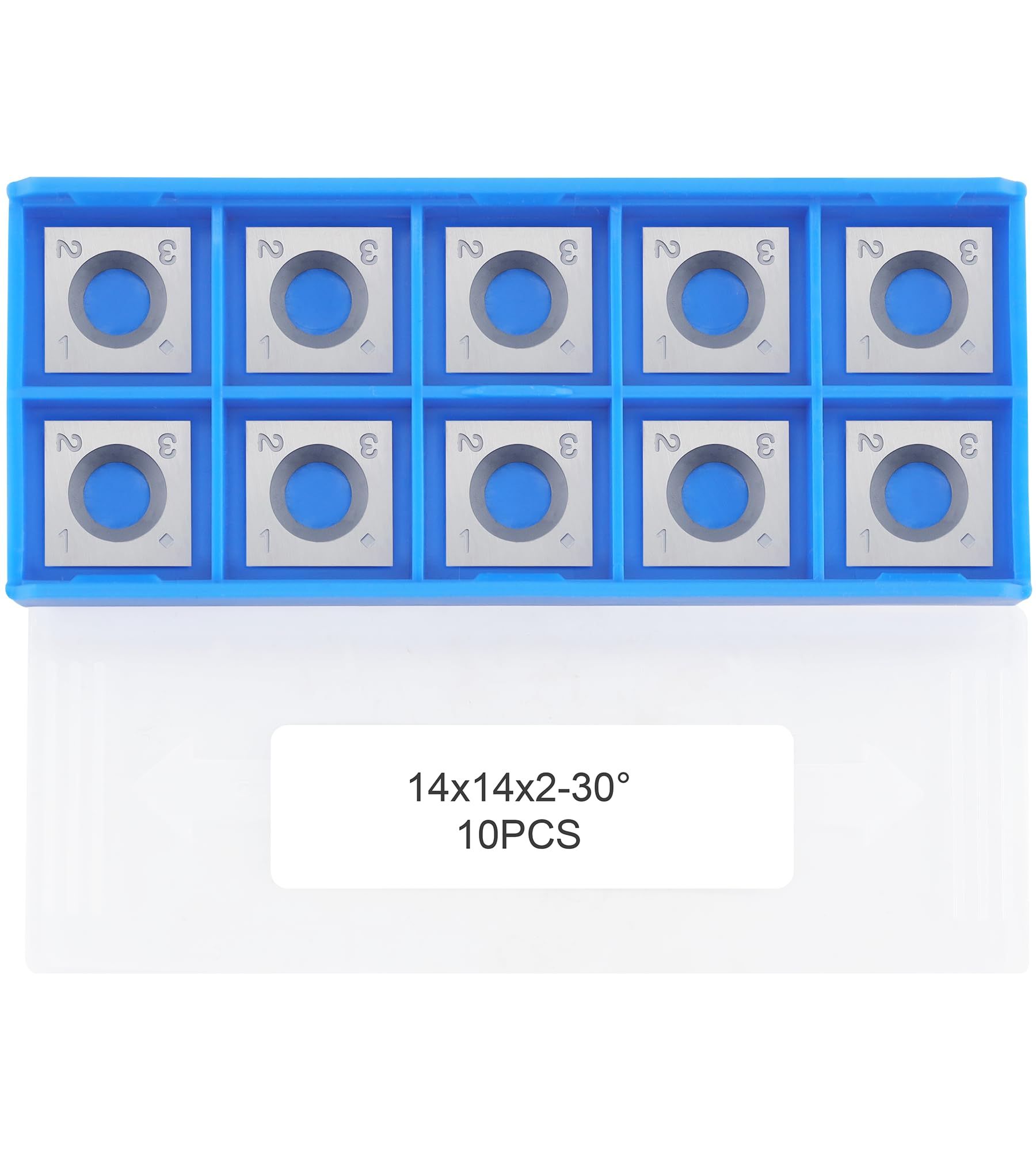 Plaquettes de coupe carrées droites en carbure de tungstène 14mm (14 x 14 x 2,0mm) pour outils tournage bois et Bois Spirale Raboteuse Head, 10 pièces
