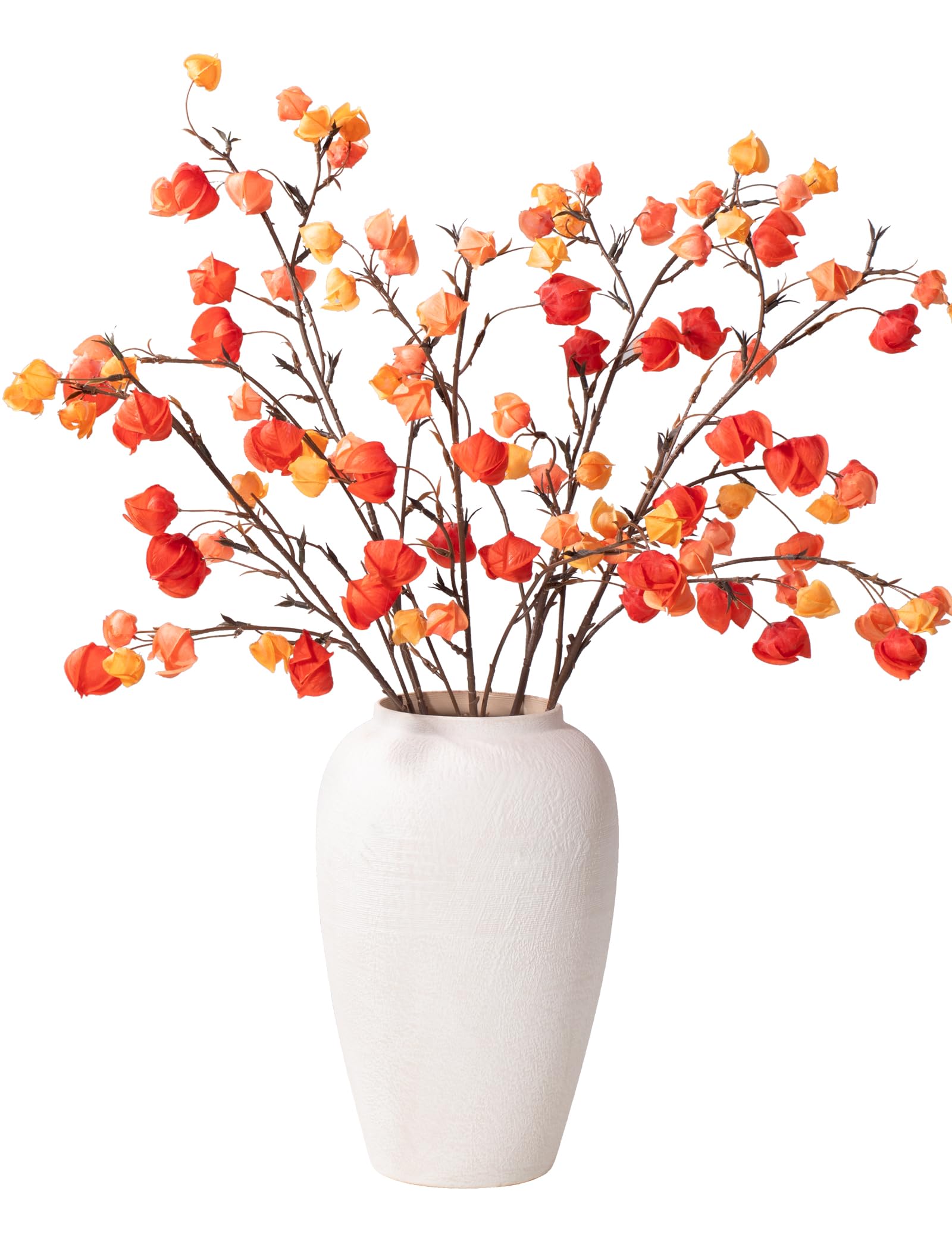 Fall Physalis Branches - 37" Faux Red Berry Stems, fake Flowers for Vase