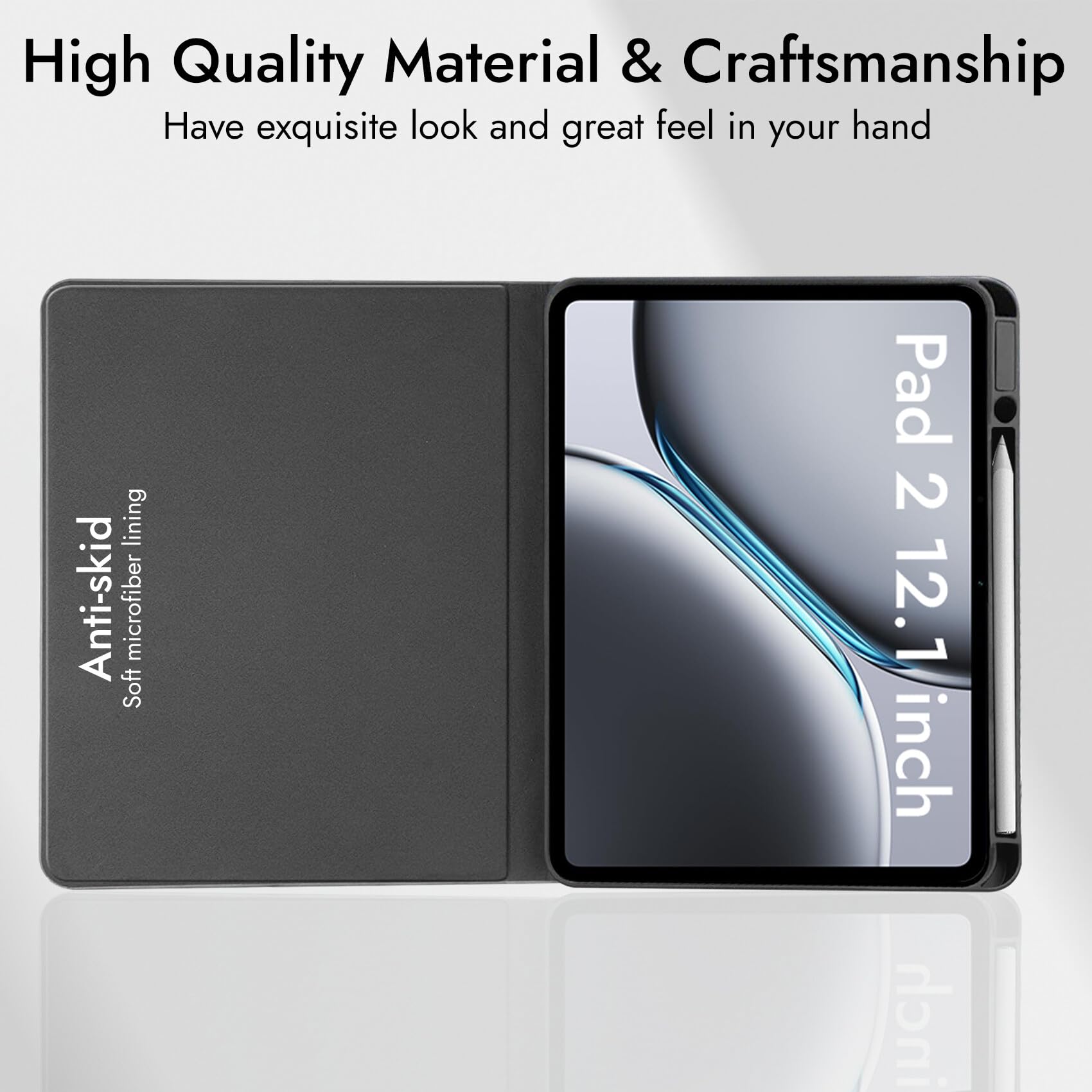 Robustrion Cover Case for OnePlus Pad 2 12.1 inch Cover, Deer Pattern Cover Case for OnePlus Pad 2 Cover with Pencil Holder 12.1 inch [Auto Sleep Wake Support] - Black — Amazon image 5