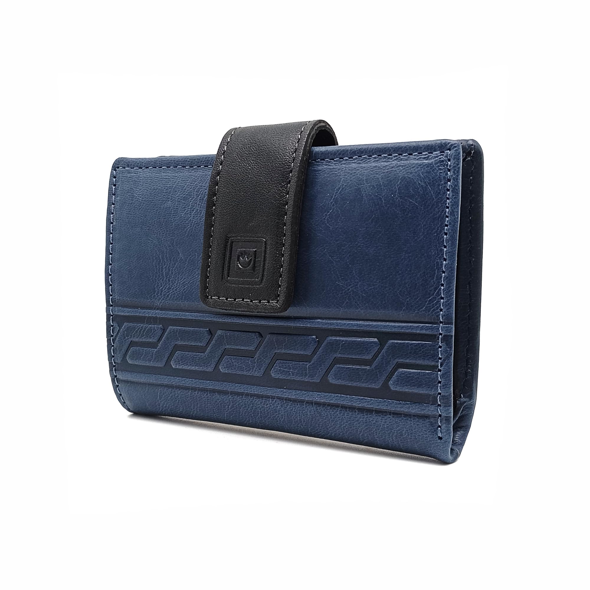 Cartera de Mujer en Piel Pequeña - Hecho a Mano - RFID - 39272 Azul