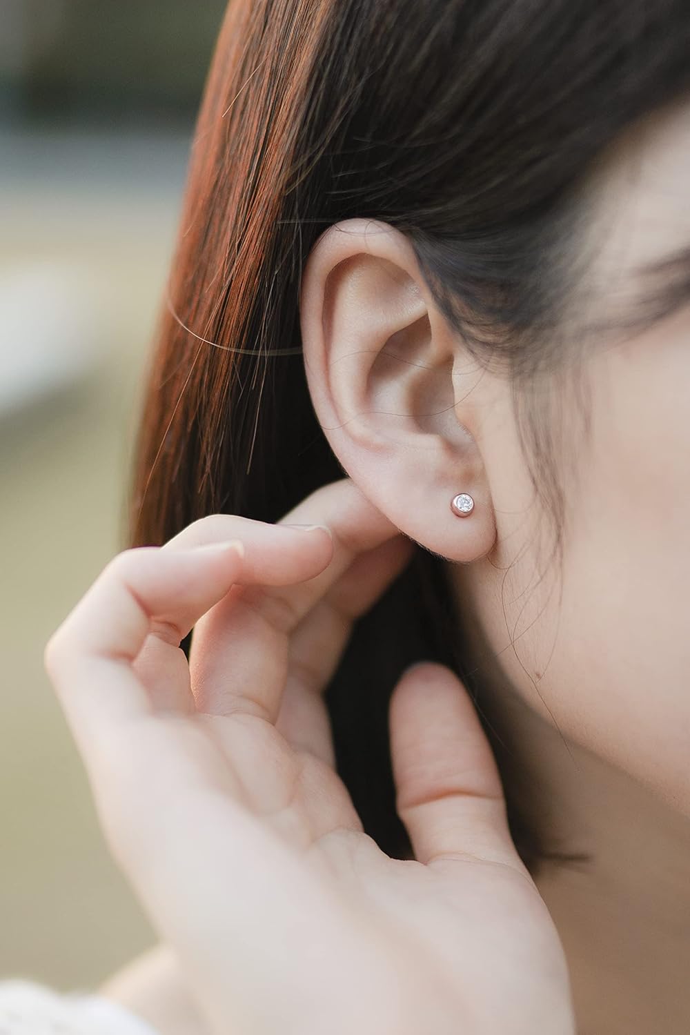 Moissanite Earrings - 18K Gold Plated 925 Sterling Silver Ear Studs for Women - D Color, VVS1-2, Round Brilliant - Minimalist Dainty Small Crystal Jewelry