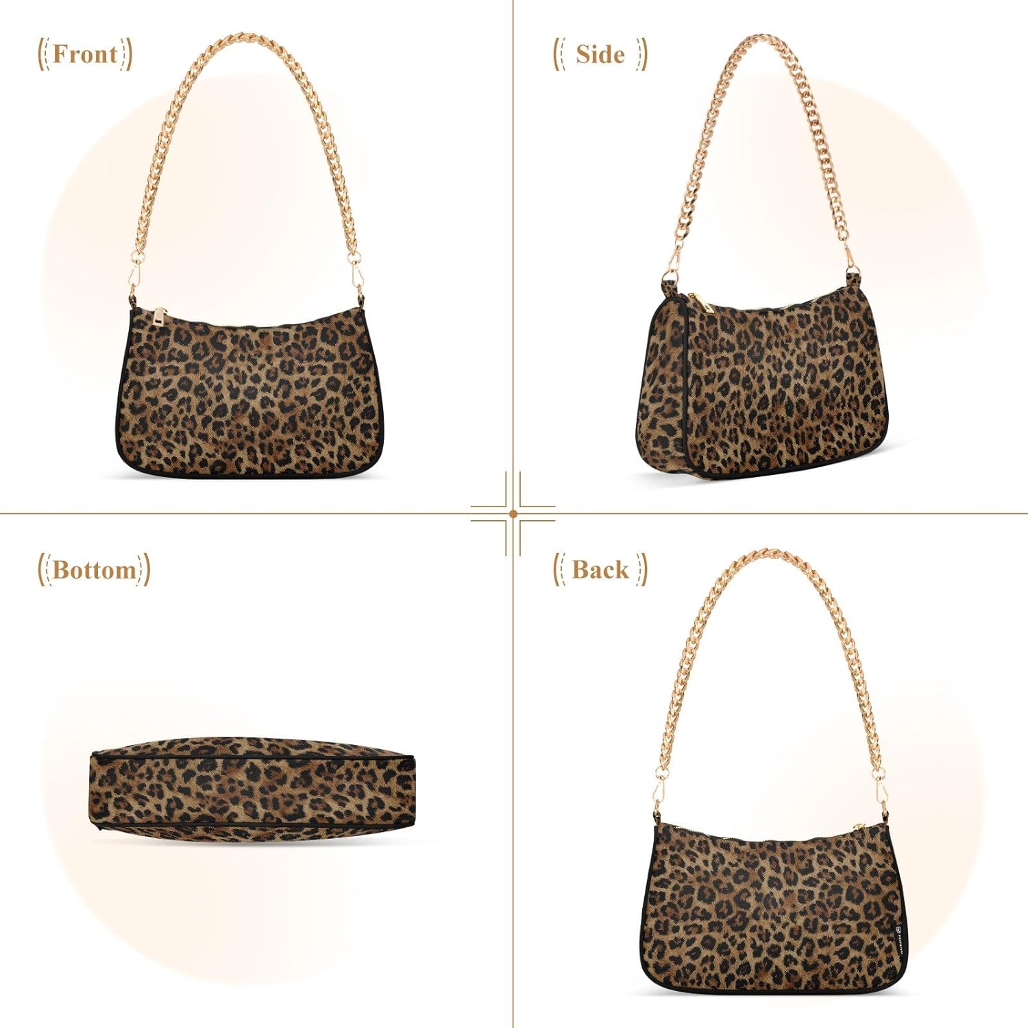 Clutch Shoulder Bags Tote Evening Purse Handbags for Women Hobo Bags Cheetah Leopard Print Animal with Zipper Closure