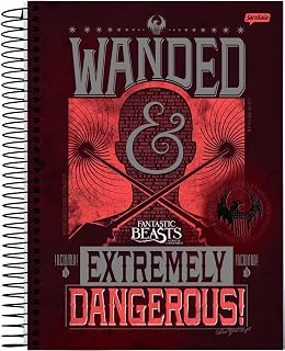 Caderno Espiral Jandaia 1 Mat 80Fls Animais Fantasticos Dangerous, Multicor, 71837-77