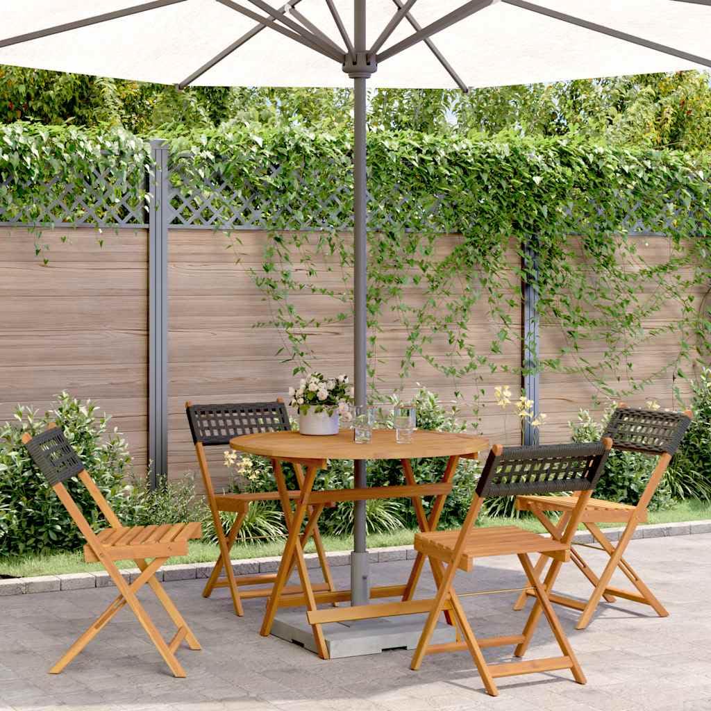 Ensemble salon jardin résine tressée pliable pour repas sur balcon et terrasse