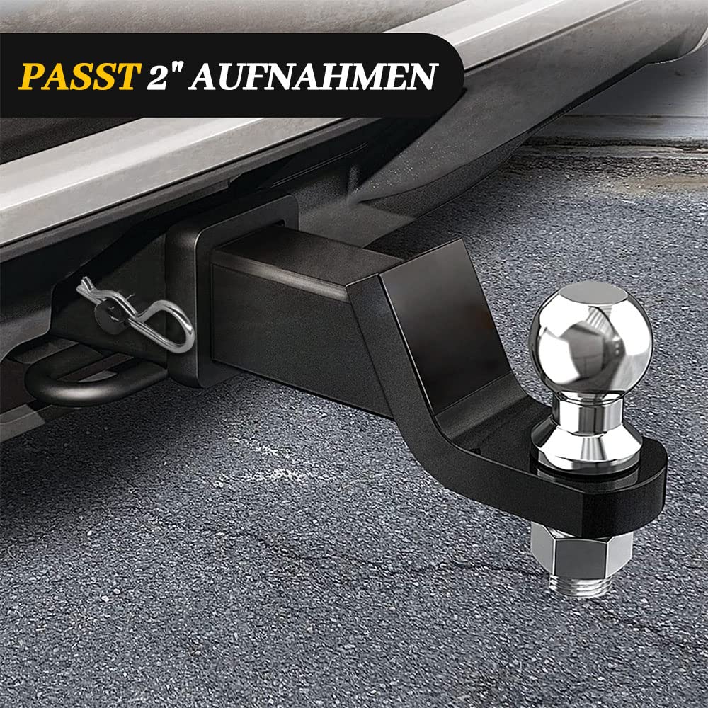 Anhängerkupplung Adapter für Us-Fahrzeuge,2 Zoll/50 mm Anhänger Kugelhalterung,Kupplungskugel Anhängerkupplung,Kugelkopf Ackerschiene für Wohnwagen, LKWs, Kugelanhängerkupplung