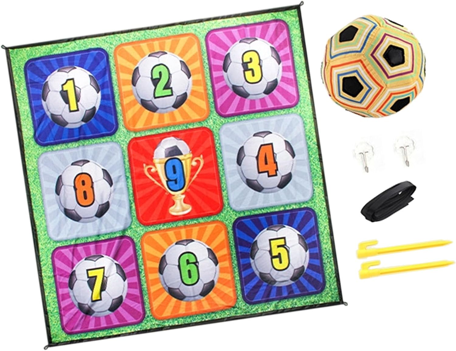 Portable 9 Square Soccer Practice Mat for Competitive Games and Physical Education Stable Base Multi Goal Trainer