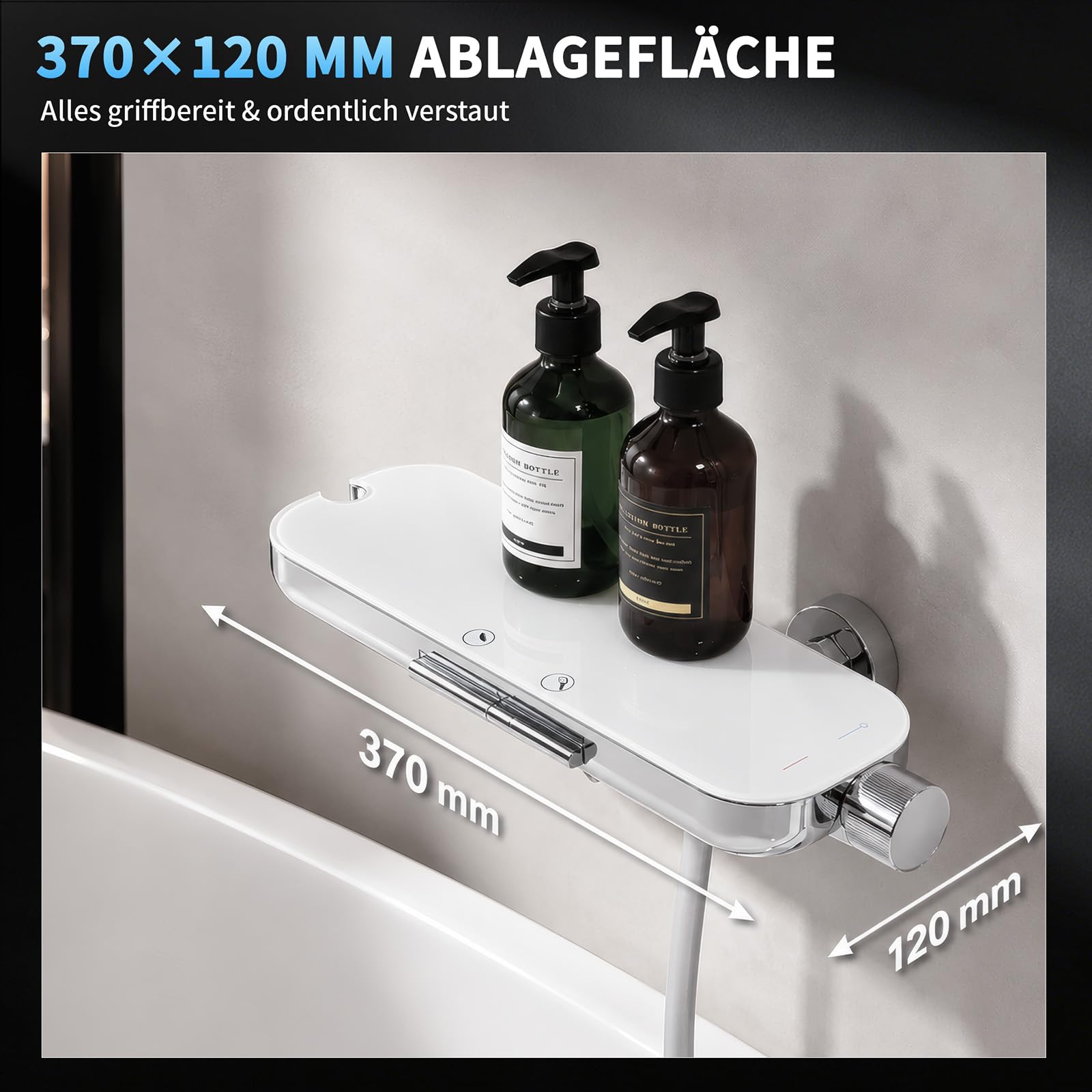 HOMELODY Grifería para bañera con alcachofa de ducha (90 cm), color cromado