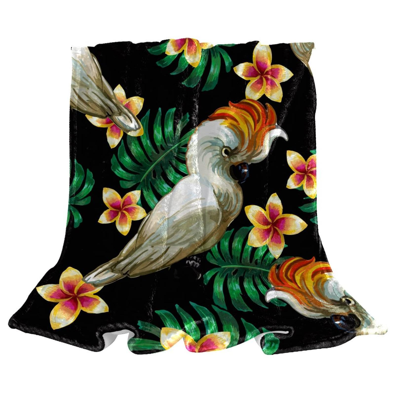 Couverture polaire cacatoès jeté de canapé chaud pour soirées cocooning