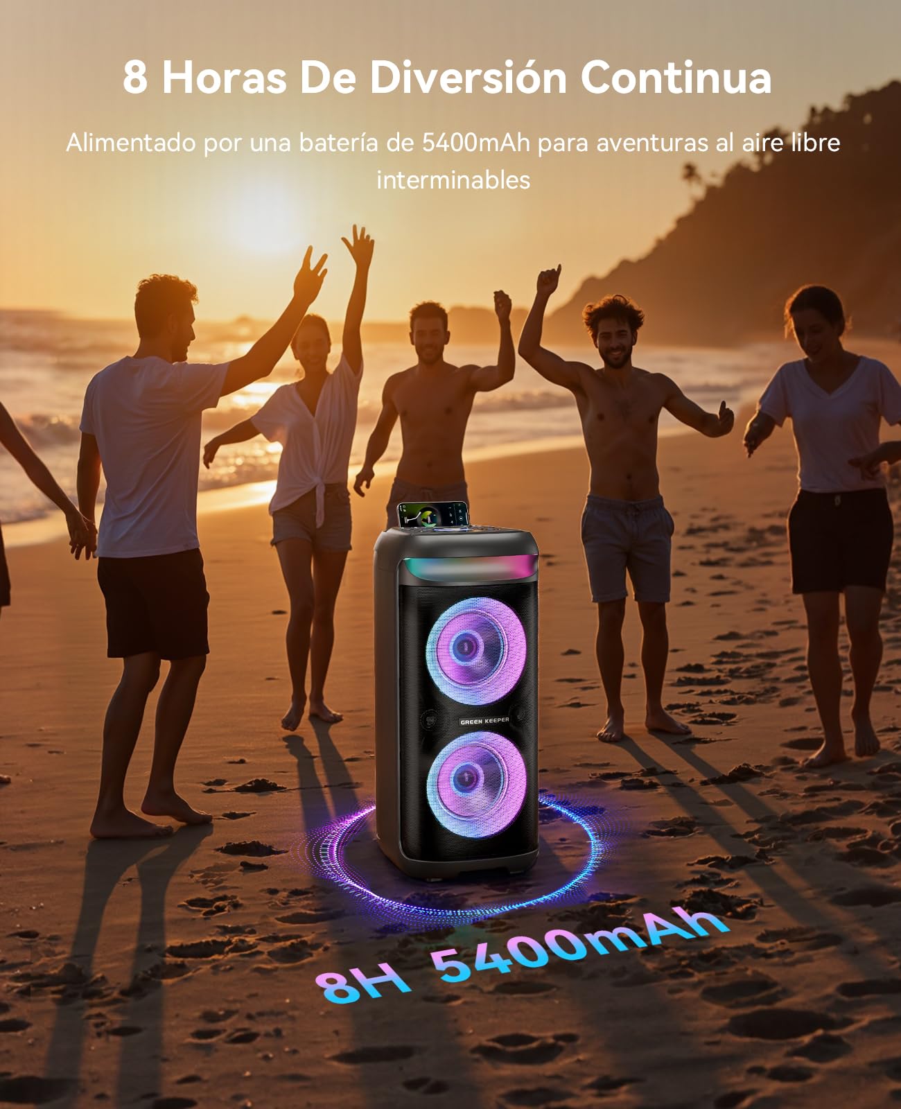 Máquina De Karaoke GKD60 Con 2 Micrófonos, Altavoz Bluetooth De 50 W