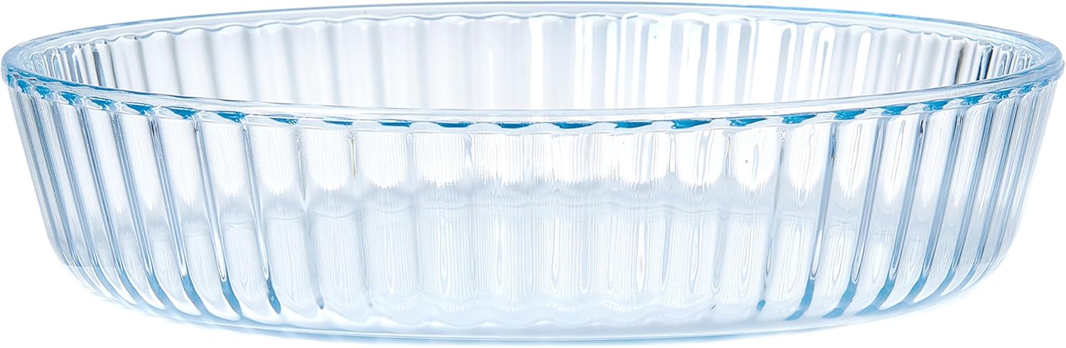 RONDURE Deep Pie Dish for Baking 10-inch Glass Pie Plate Pan Clear - 2.3 Inch Deep - for Oven Baking Crust Quiche and Serving