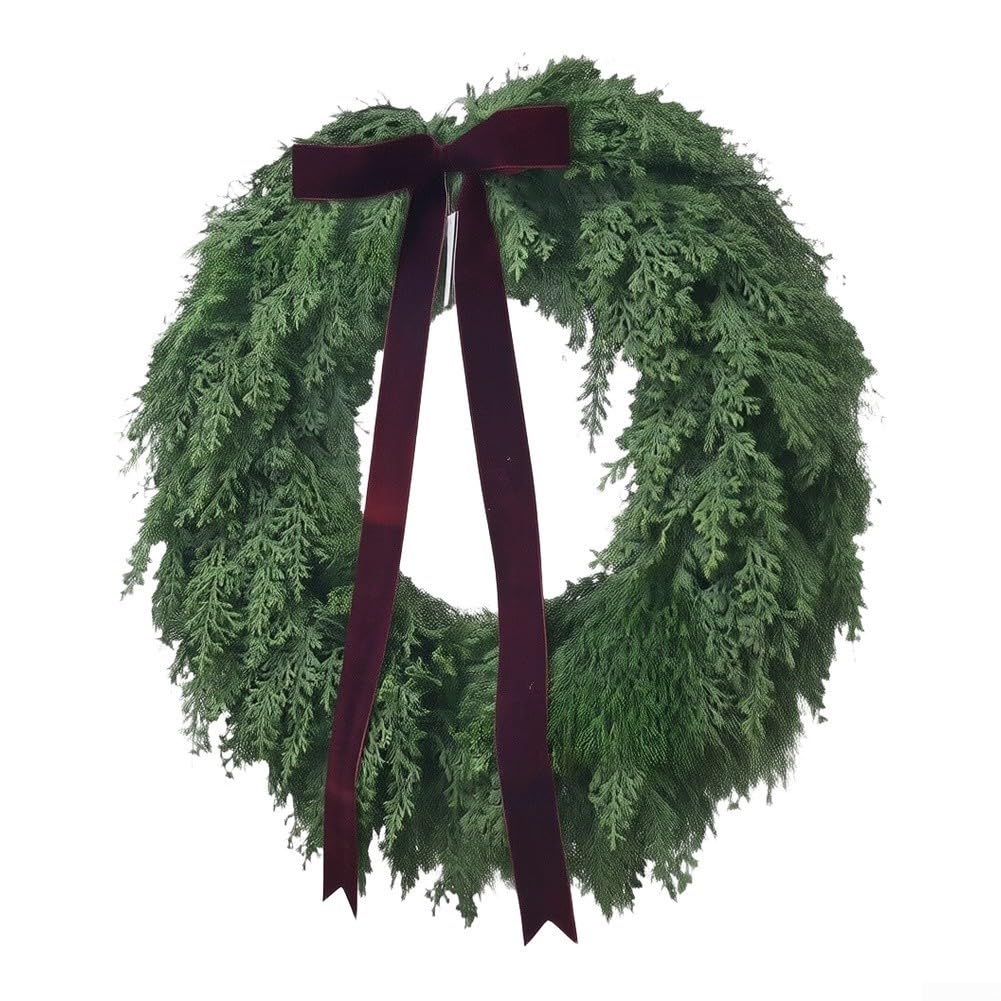 Guirlande Décorative pour velours Doux 45cm pour Fête Guirlande(50cm Dark Red Ribbon)