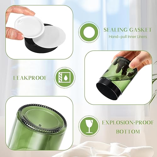 Miniatura 17 de Domensi 24 frascos de vidrio de 6 onzas con tapas, a prueba de fugas, redondos, herméticos, vacíos, con forro interior, tapa para almacenar