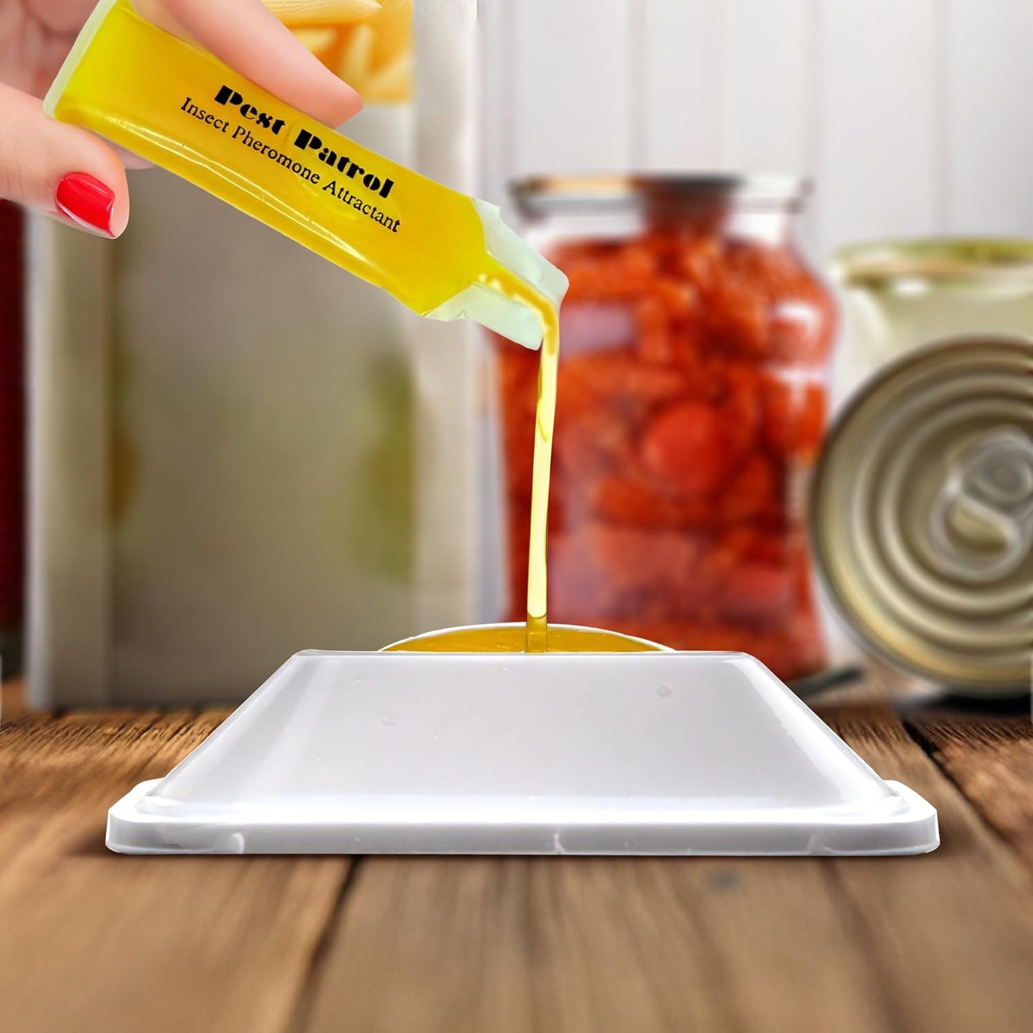 Greenway Pantry Patrol Traps, Non-Toxic Pantry Moth and Insect Control, Gel-Based for Flour Beetles, Grain Storage, and Kitchen Use, 2 Packs (Includes 4 Traps and 4 Lures)