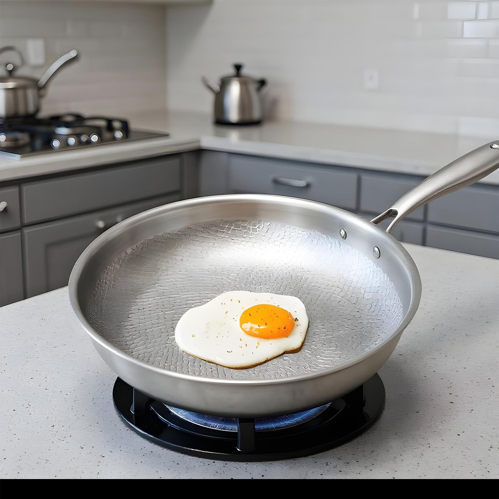 Sartenes de Titanio para Cocinar, Sartén de Titanio, Sartén Antiadherente Con Tapa Para Uso Diario Restaurante Apartamento Hotel Camping Cocina Interior