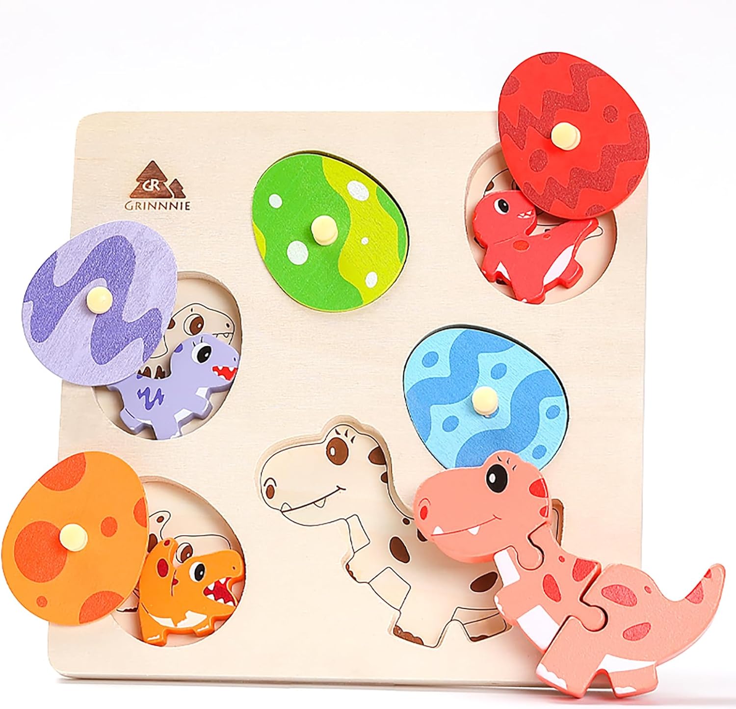 GRINNNIE Easter Basket Stuffers Puzzle for Toddlers 2-4 Years Old, Toddler Dinosaur Easter Egg Matching Puzzles Toy, Learning Toy for Kids 1 2 3, Great Gift for Boys Girls