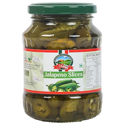 CANEEN Green Jalapeño Slices (Ideal for Nachos, Pizzas, Salads and Sandwiches) Suitable For Tacos and Burritos,Pizza,San