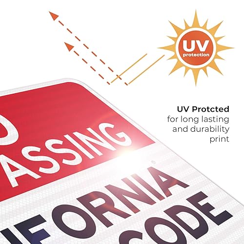 Vista 32 de Señal de California No Trespassing, sección 602 de código penal (L), 10 x 14 pulgadas, aluminio 040 libre de óxido, resistente a la decoloración