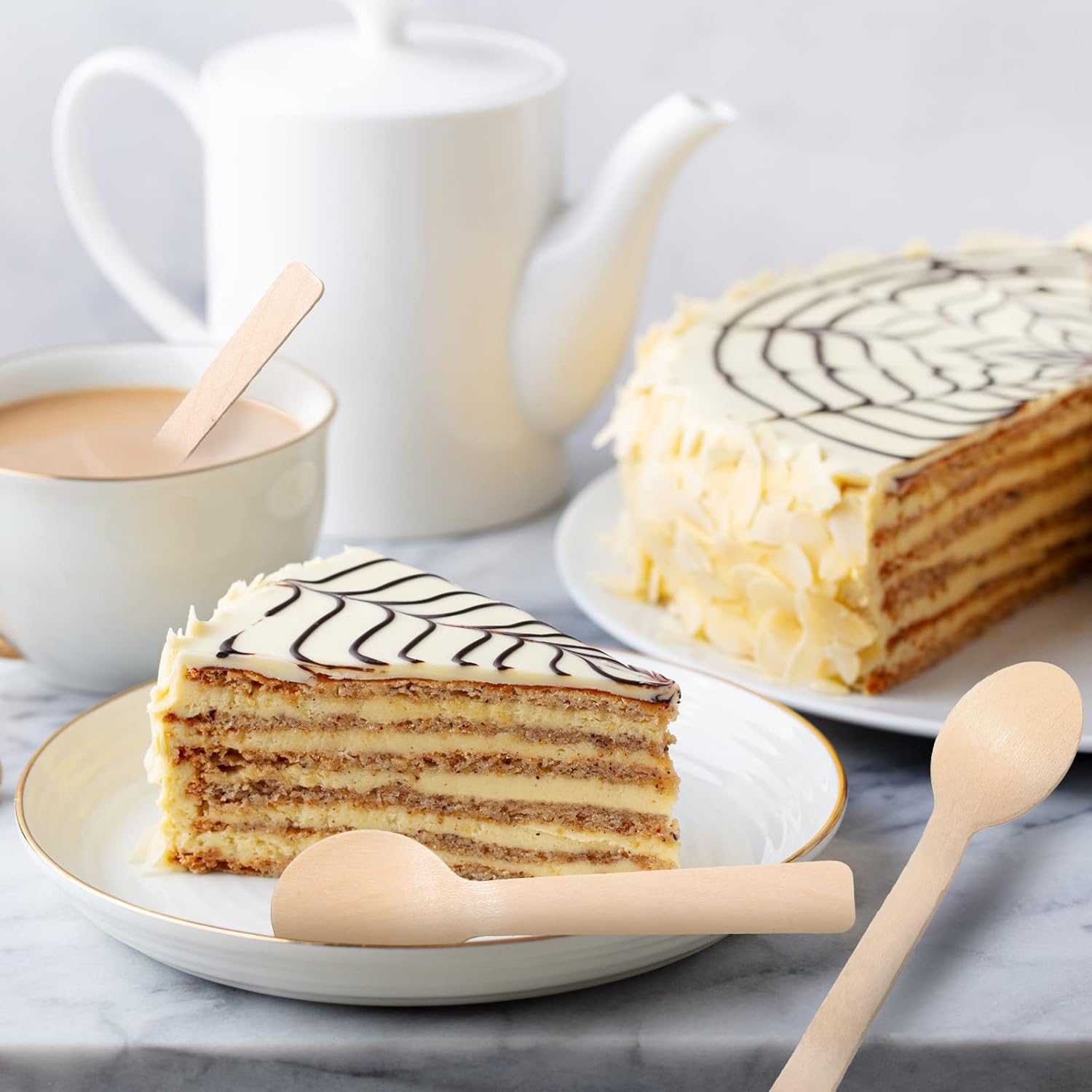 1500 Pcs Small Wooden Spoons Bulk, 3.9 Inch Wood Mini Spoon Tiny Birchwood Disposable Spoons Wooden Cutlery Wooden Party Utensils for Ice Cream Desserts Tasting Eating Scoop Sample Serving