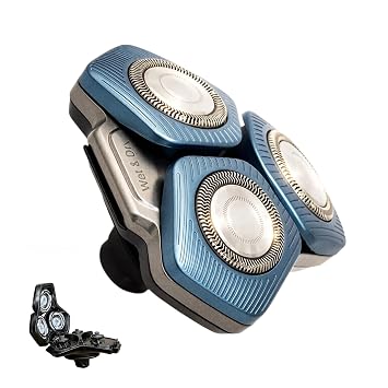 Upgraded SH71 Complete Shaver Head Replacement, Full Rotary Unit with Integrated Base Compatible with Philips Norelco 7000/S5500 Angular, 15 Precision Blades & Metal Holder Bronze