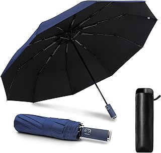 UV Protection Umbrella for Rain Sun Umbrellas Windproof Anti-Rebound UPF 50+ UV Travel Umbrella Compact for Women Men