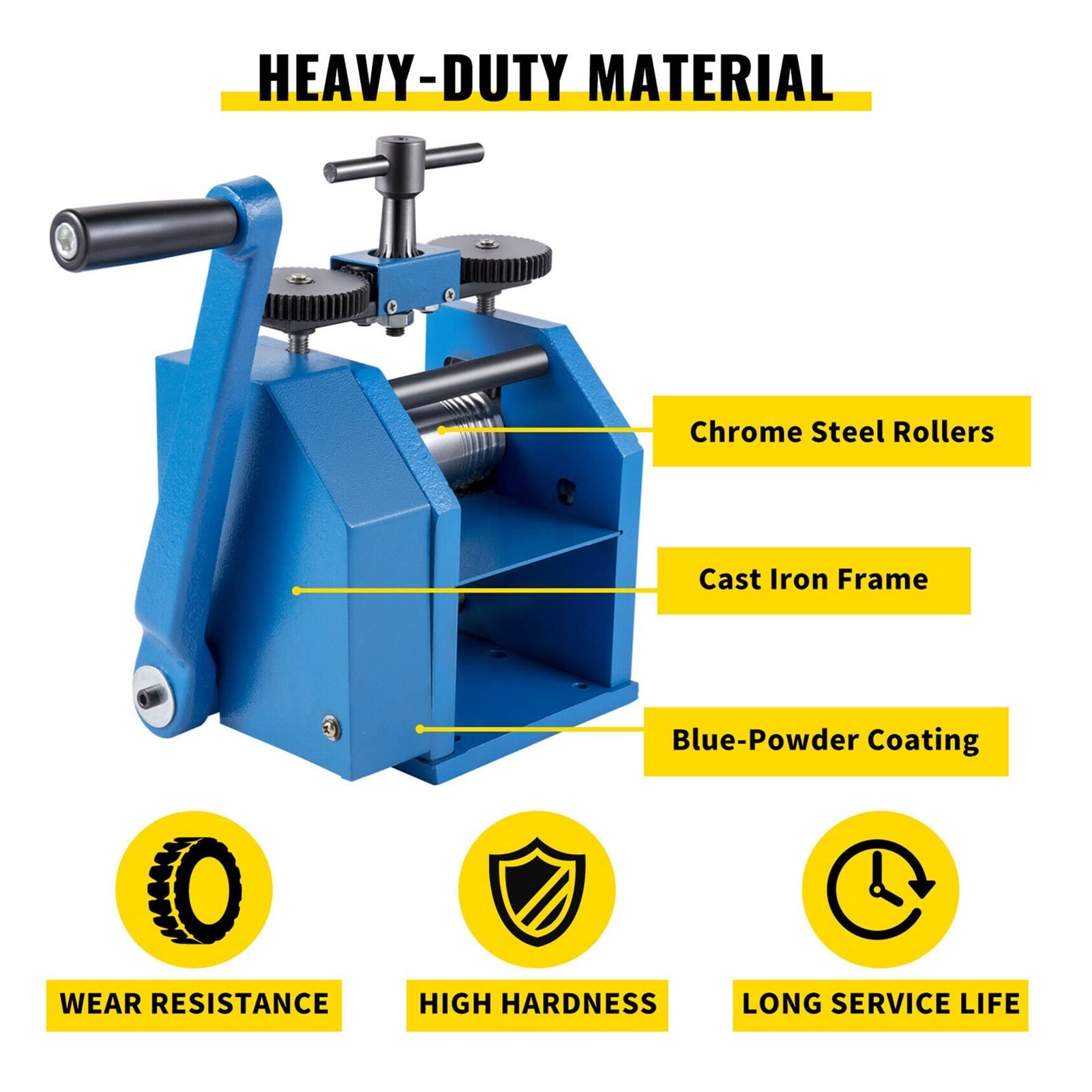 3Inch / 4.4Inch Sheet Manual Combination Jewelry Rolling Mill Semicircle Jewelry Press For Gold & Silver Nuggets Pressing Einfach und bequem zu bedienen(76 mm Single slot)
