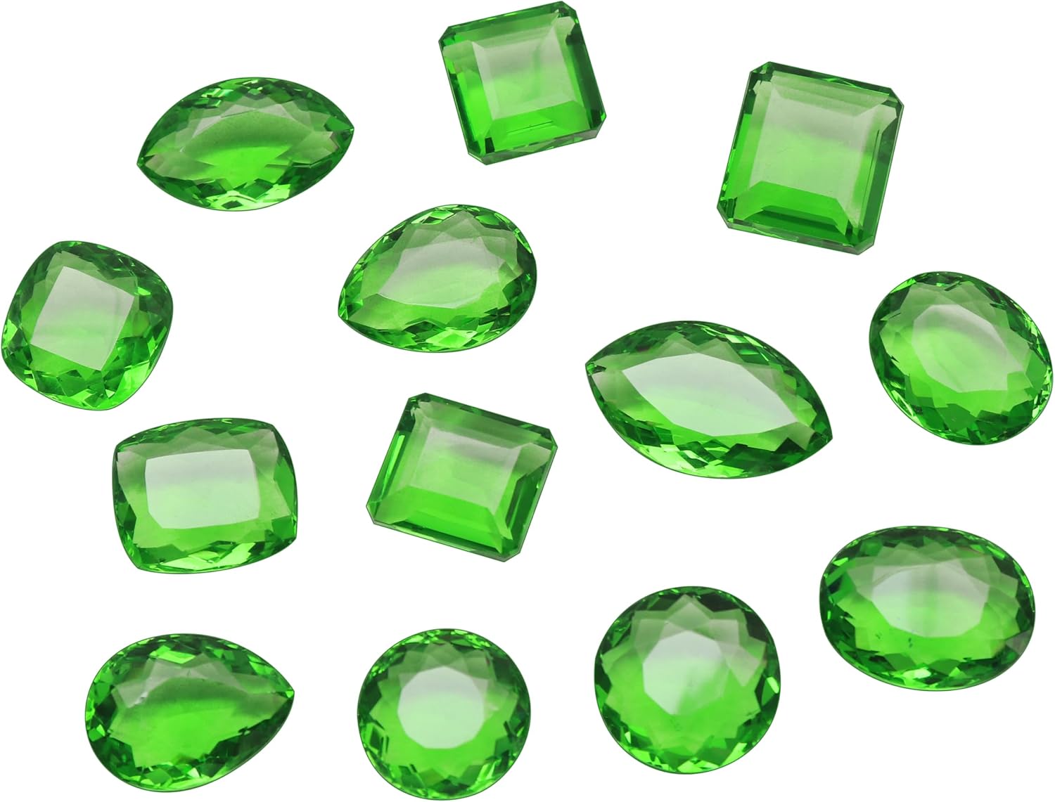 GEMHUB Attractive Light Green Amethyst 200.00 Ct Lot of 4 Pcs Mix Shape Light Green Amethyst Loose Gemstone Necklace