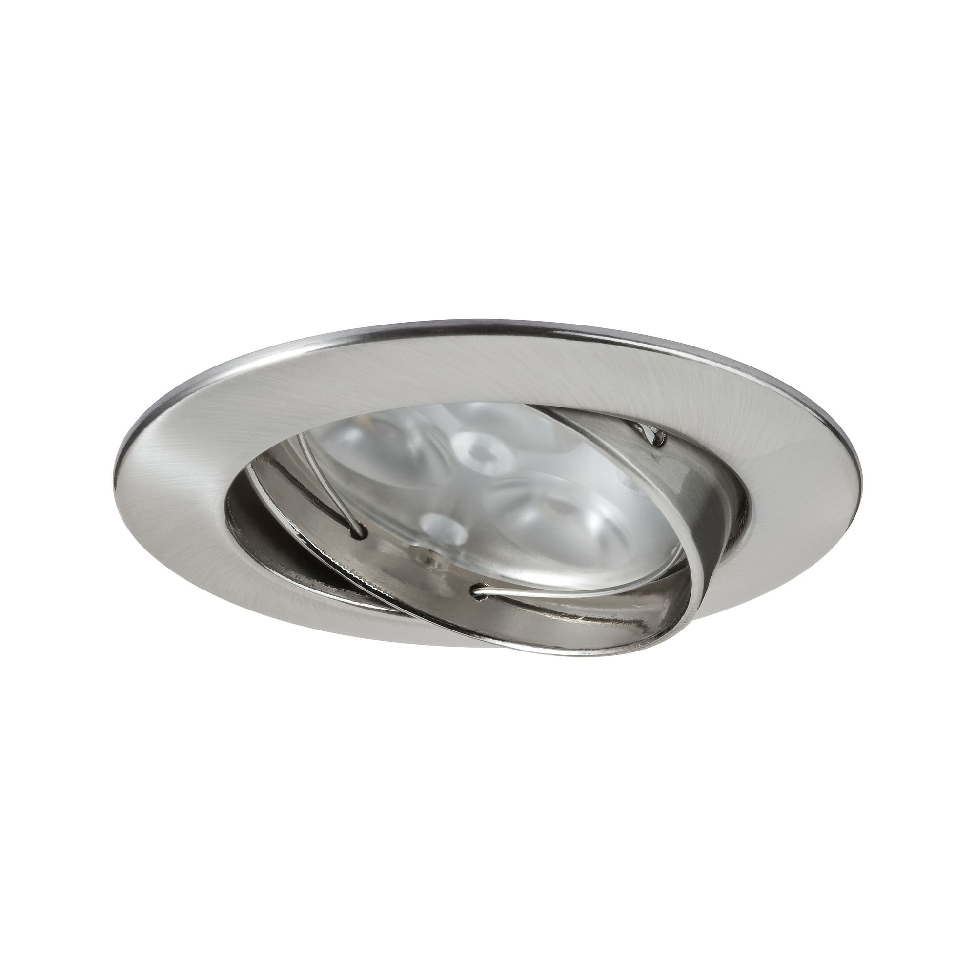 Paulmann 92518 Premium EBL Power Flood - Set di 5 lampade a LED a incastro, 5x 3 W, 15 VA 230 V 83 mm, alluminio zincato e ferro spazzolato