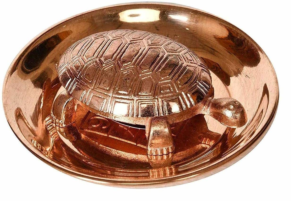 Buy TORTOISESS Copper KACHUA Plate Decorative Showpiece (Copper, Gold