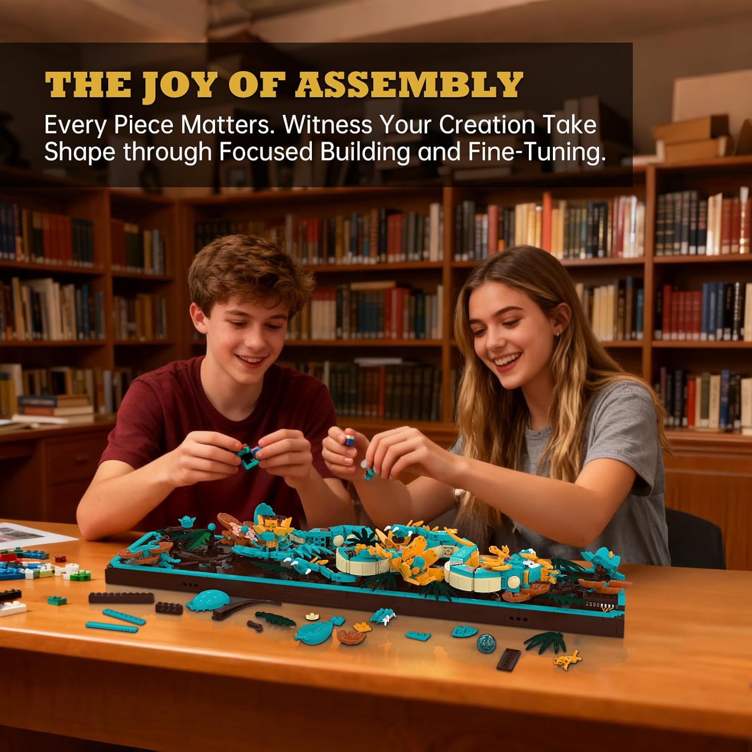 Mythic Dragon Tiles Building Blocks Set with LED Lights, Divine Loong 3D Wall Art Building Toys 170019 with Flowers, 1676 Pcs Dragon Relief DIY Model Kit for Adult, Creative Gifts & Decor
