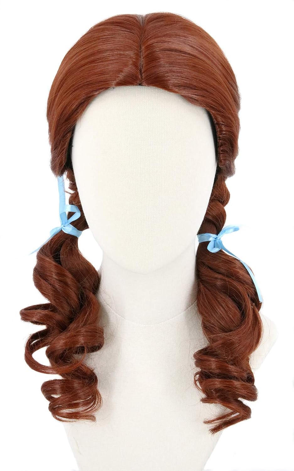Topcosplay Wig for Kids Girls Reddish Brown Long with Braids Cosplay Halloween Costume Wigs Brown Child