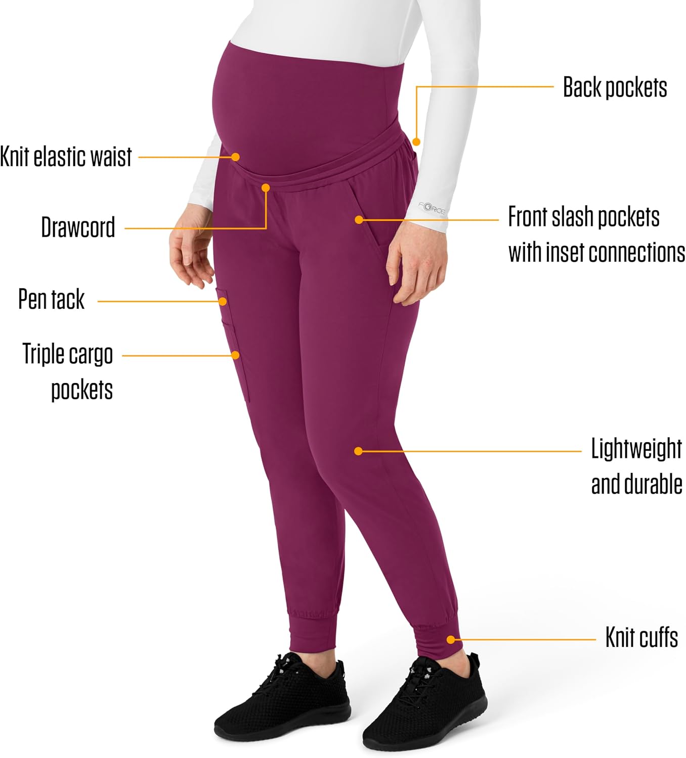 Force Essentials Women's Maternity Jogger Scrub Pant