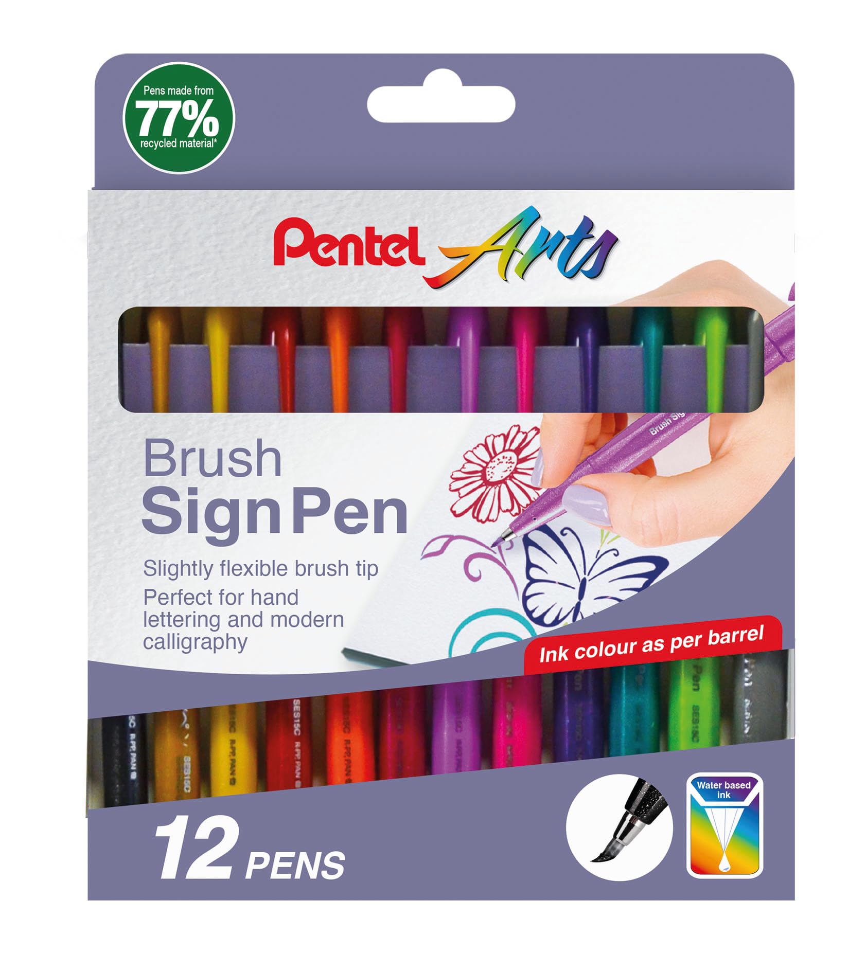 Pentel Brush Sign Pen - Fresh Shades 12pc Wallet
