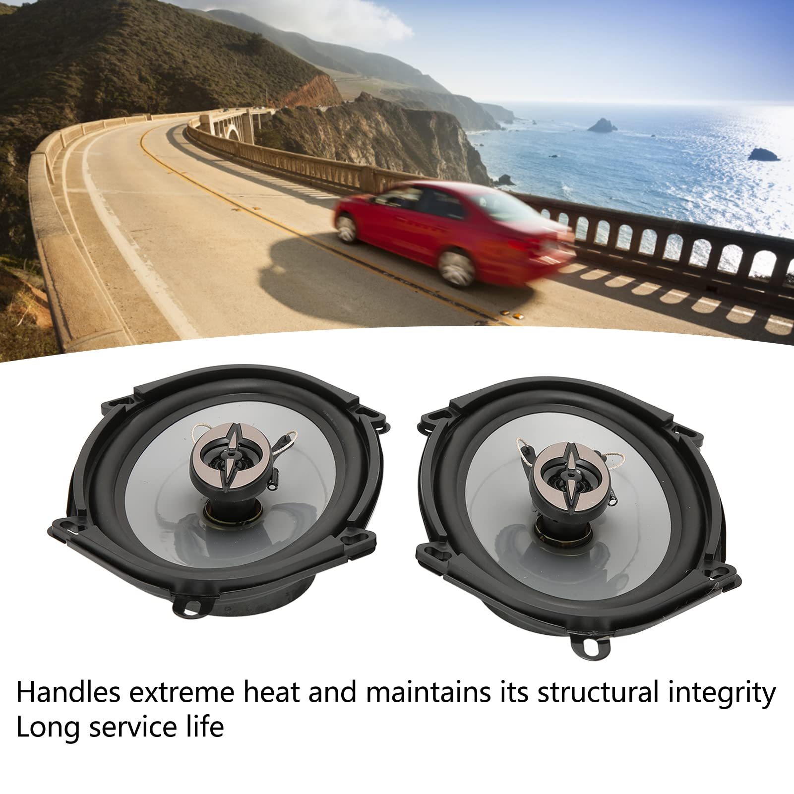 Altavoces Coaxiales para Coche de 5 X 7 Pulgadas, Diseño de Imán Resistente, Altavoz de Sonido Coaxial de 2 Vías de 4 Ohmios para Coche, 380 Vatios de Potencia por Par, 35 Hz-30 KHz