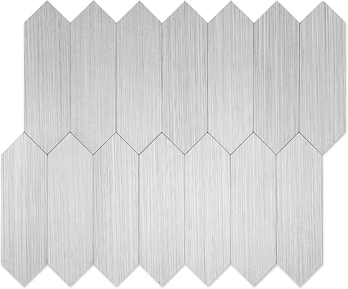 13 hojas hexagonales de azulejos de metal para salpicadero de cocina, para baño, lavandería y chimenea, azulejos de pared autoadhesivos para