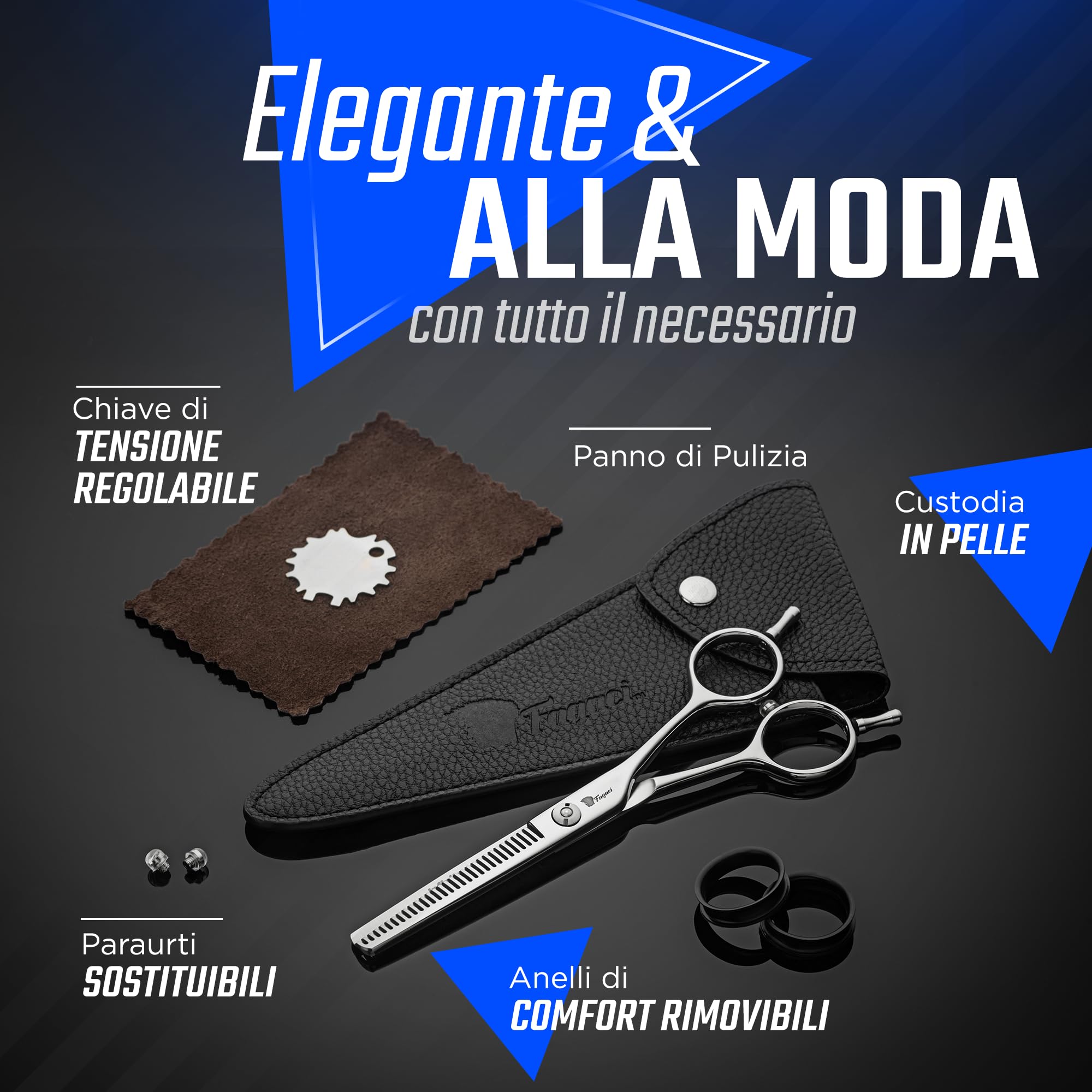 Fagaci Forbici per Sfoltire i Capelli 6" con Acciaio 440C, Forbici Parrucchiere Professionali Barbiere Estrema Affilatura e Tagli Precisi, Lame Sottili