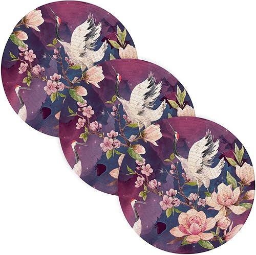 Tapete salvamanteles de cocina, patrón de acuarela, cabezas rojas, grúa, salvamanteles para ollas y sartenes calientes, tejido de hilo de algodón de