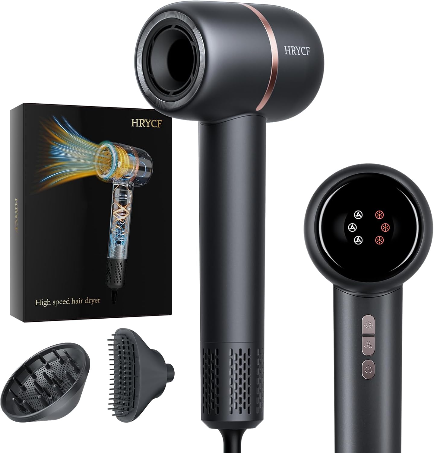 Hair Dryer with Negative Ions, 160000 RPM High-Speed Motor